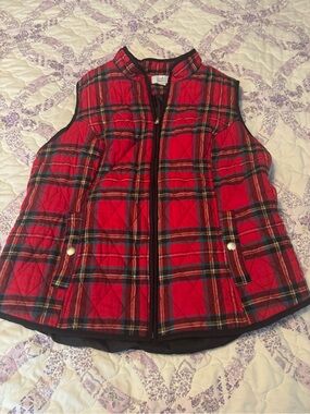Ralph Lauren Red Tartan Quilted Vest